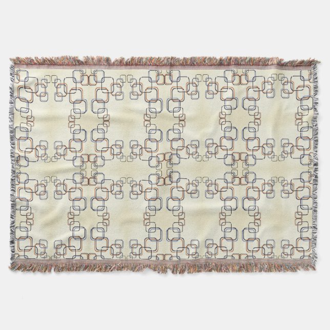 Couverture à motif géométrique carré (Devant)