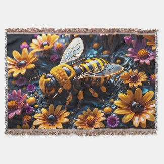 Couverture abeille sur fleur