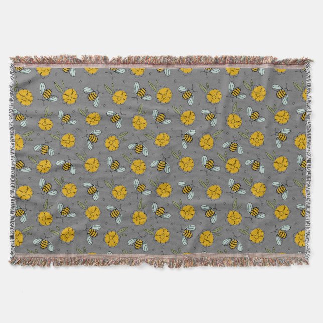 Couverture Abeilles et Boutons d'or sur Gris  (Devant)