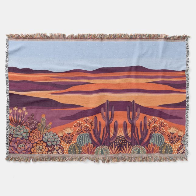 Couverture Abstract Desert Blankets - Tangerine & Plum (Devant)