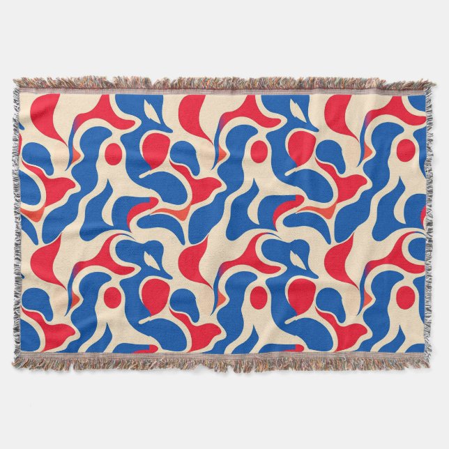Couverture 🔵🔴⚪ Abstrait Bleu Rouge Blanc Pour Maison Modern (Devant)