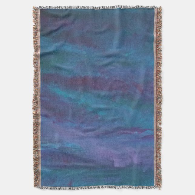 Couverture Abstrait Blue-Ombre | Turquoise Turquoise violet v (devant Vertical)
