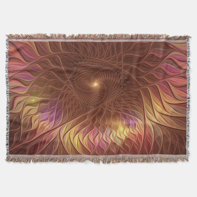 Couverture Abstrait brillant Plante Brown frappant art fracta (Devant)