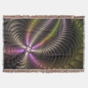 Couverture Abstrait brillant Trippy coloré 3D Fractal Art