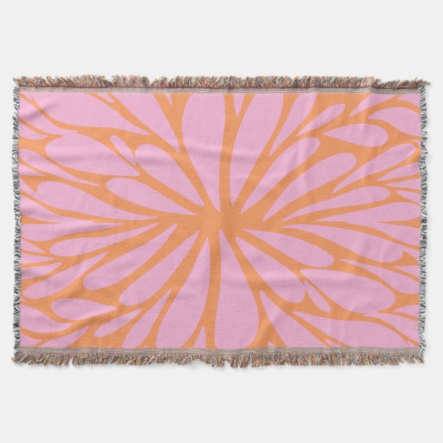 Couverture Abstrait floral éclat motif pastel orange & rose (Devant)