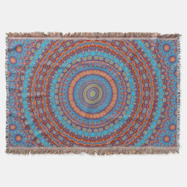 Couverture Abstrait mandala ronde sans couture motif kaleidos (Devant)