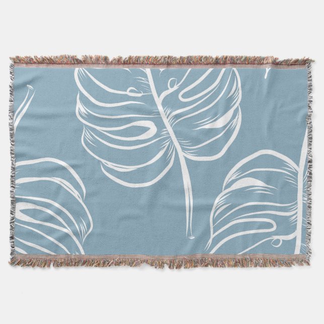 Couverture Abstraite Feuille Tropicale : Verdure transparente (Devant)