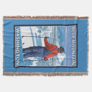 Couverture Admirer de skieur - montagne bleue, Washington