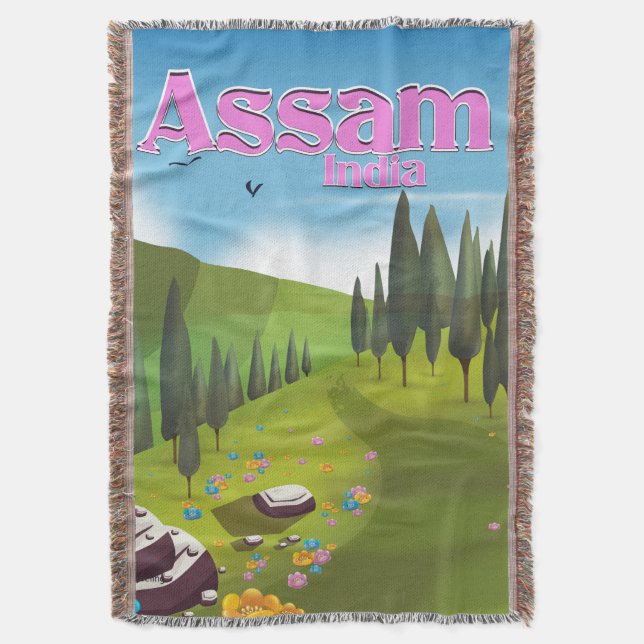 Couverture Affiche de voyage en Assam Inde impression. (devant Vertical)