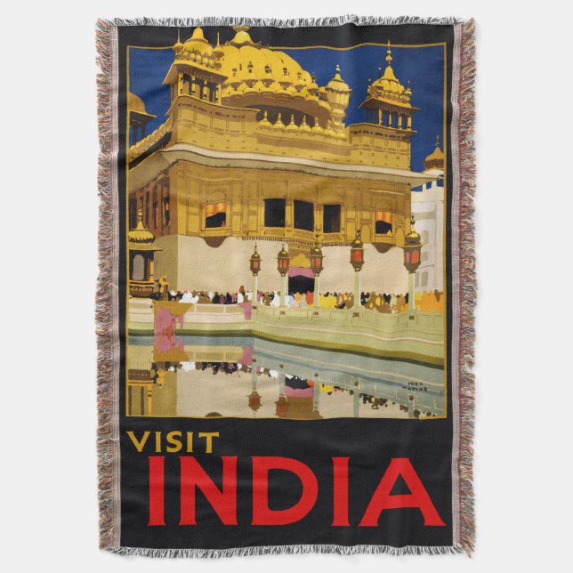 Couverture Affiche de voyage Inde art indien vintage (devant Vertical)