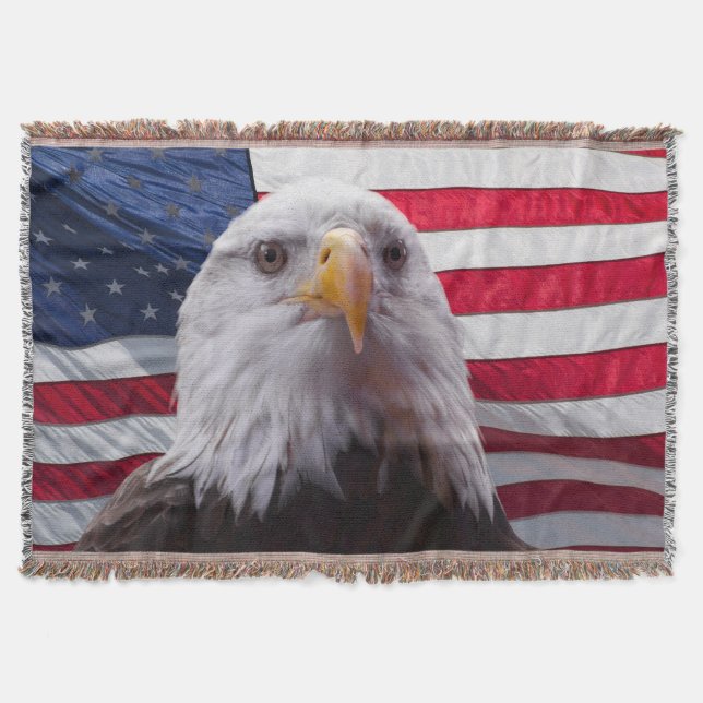 Couverture Aigle à tête blanche et drapeau américain (Devant)
