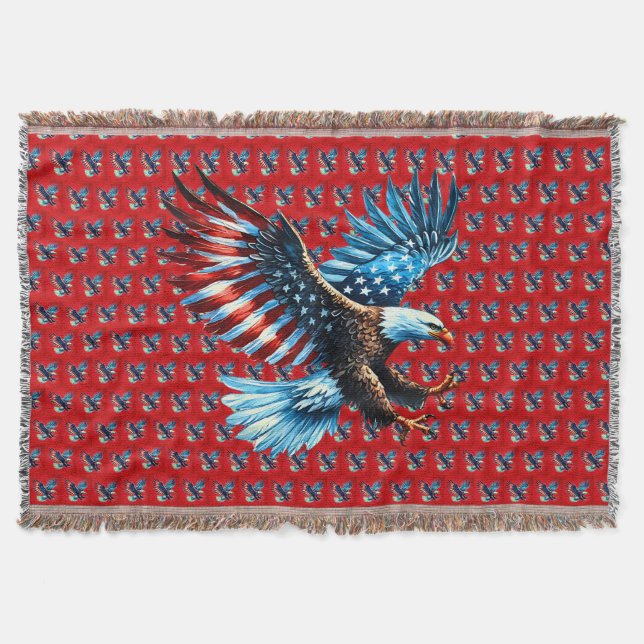 Couverture Aigle Patriotique Américain Rouge Blanc Bleu (Devant)
