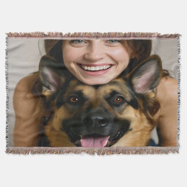 Couverture Ajouter une photo de berger allemand Personnaliser (Devant)