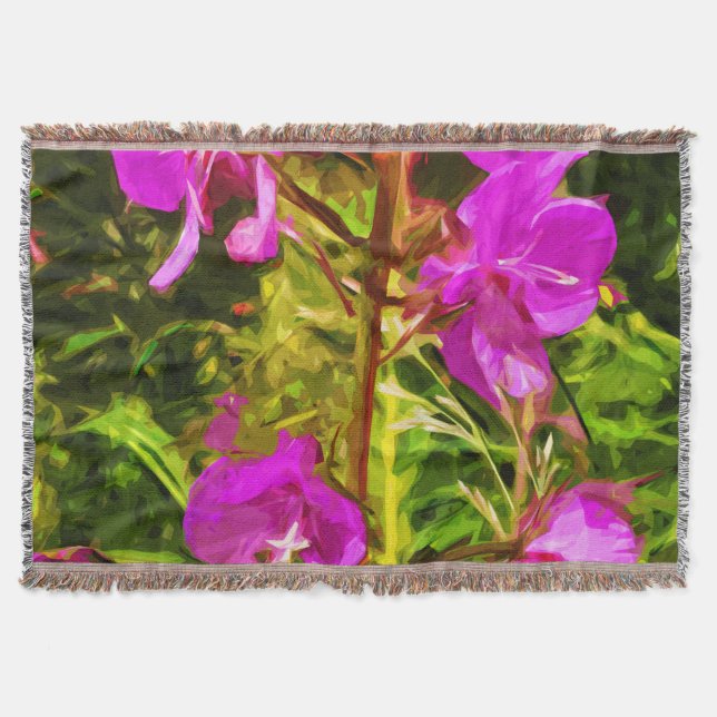 Couverture Alaskan Fireweed Fleur sauvage rose Abstrait (Devant)