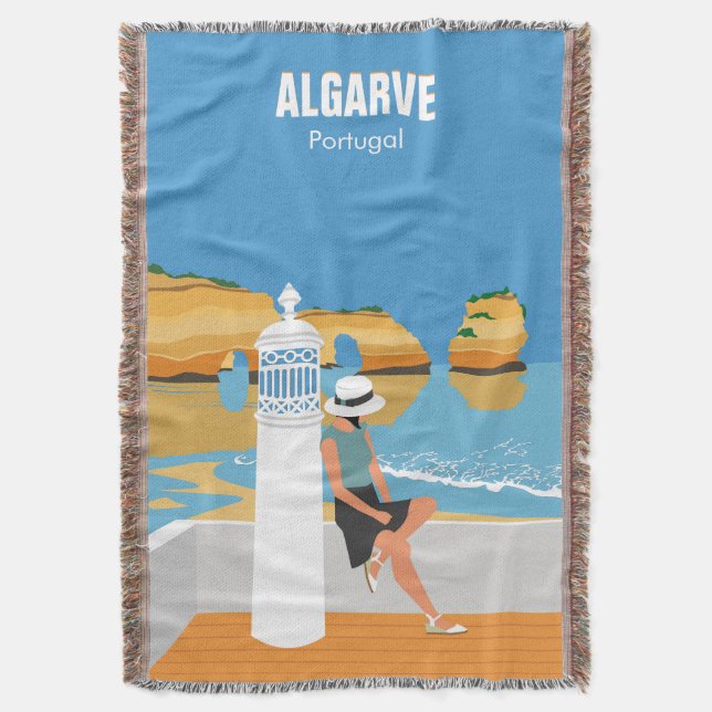 Couverture Algarve plage fille voyage vintage style (devant Vertical)