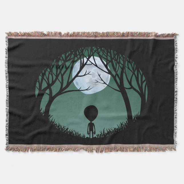 Couverture Alien Art Blanket E.T. Alien Gray Throw Blanket (Devant)