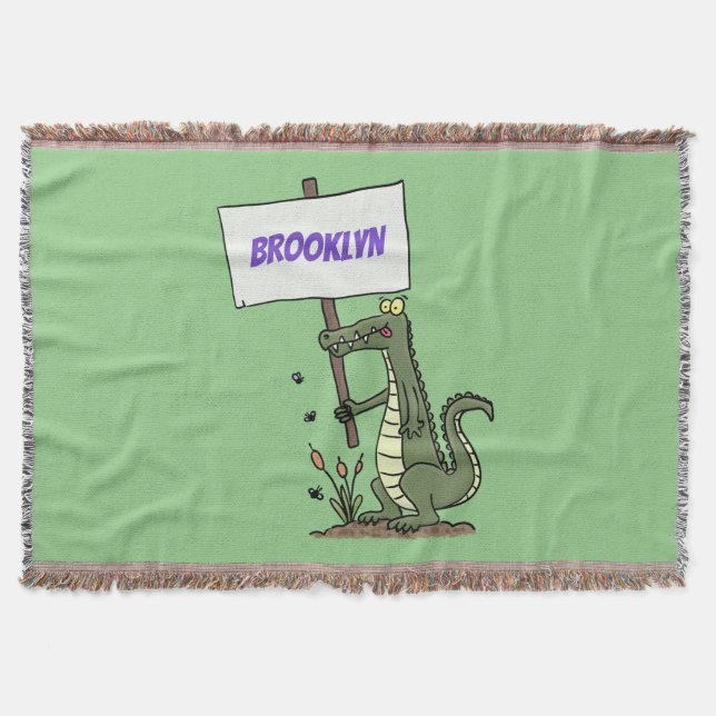Couverture Aligator de crocodile drôle avec dessin animé (Devant)