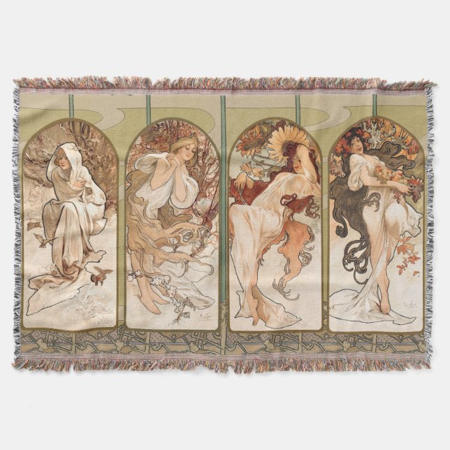 Couverture Alphonse Mucha Quatre Saisons Panneau Art nouveau  (Devant)