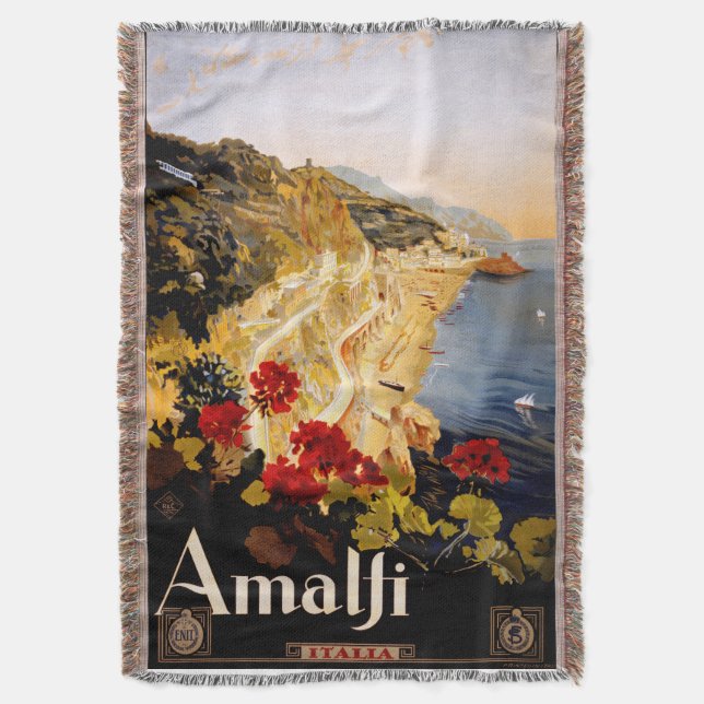 Couverture Amalfi Italie Poster de voyage Graphique d'art (devant Vertical)