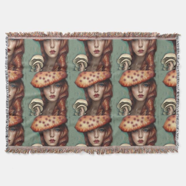 Couverture amant de champignons de rose rouge artiste designe (Devant)