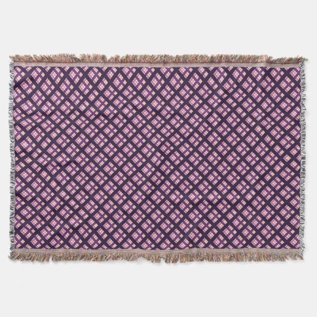 Couverture Améthyste Peach rose violet Lilac Striac Plaid (Devant)