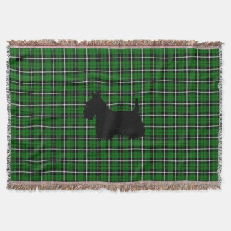 Couverture Amour de Terrier I d'écossais/coeur, plaid vert de