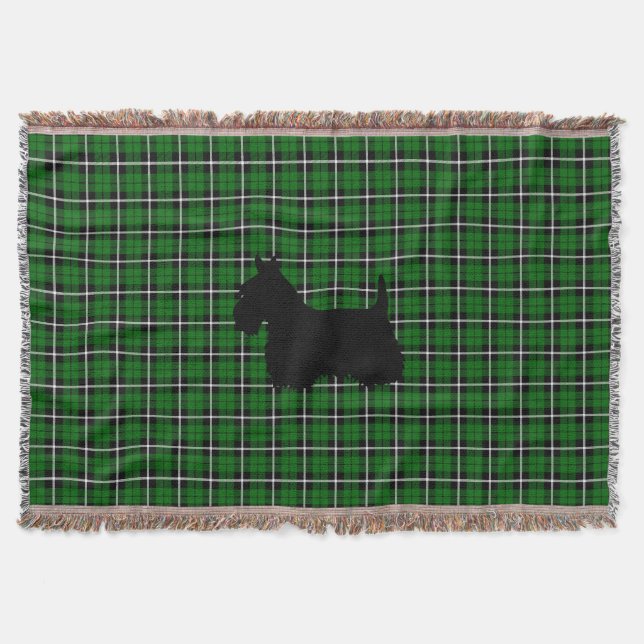 Couverture Amour de Terrier I d'écossais/coeur, plaid vert de (Devant)