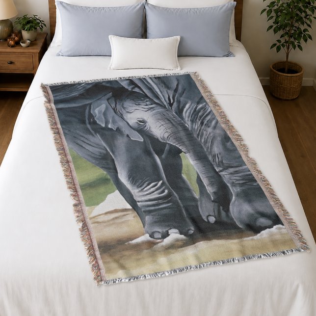 Couverture Amour et protection de la mère de l'éléphant bébé (Créateur téléchargé)