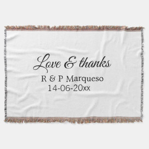 Couverture Amour & merci ajouter nom du couple mariage ajoute