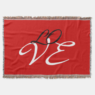 Couverture Amour Rouge Blanc Noir Couleur Calligraphie Script