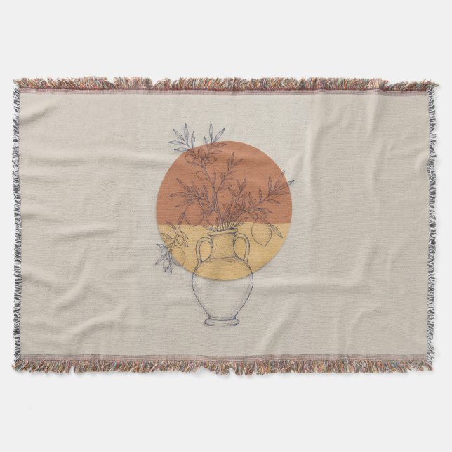 Couverture Amphore en terre cuite méditerranéenne Luxe Tissé  (Devant)