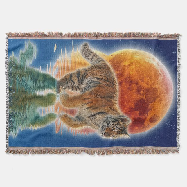 Couverture Amur Tiger Cub & Moon Wildlife Imaginaire Art (Devant)