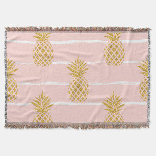 Couverture Ananas en or, Arrière - plan d'été rayé.