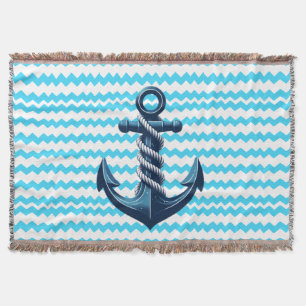 Couverture Ancrage bleu avec vagues bleues