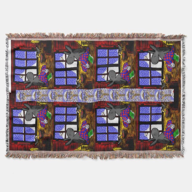 Couverture âne et oiseau dans la neige (Devant)