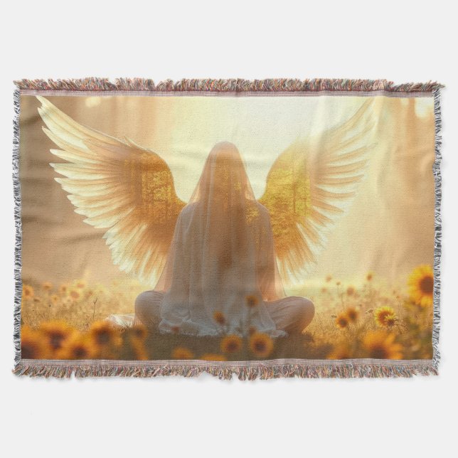 Couverture Angel in the sunflowers at sunset (Devant)