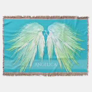 Couverture ANGEL WINGS Monogramme Nom Fresh Ombre