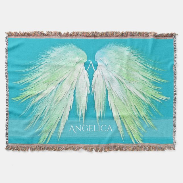 Couverture ANGEL WINGS Monogramme Nom Fresh Ombre (Devant)