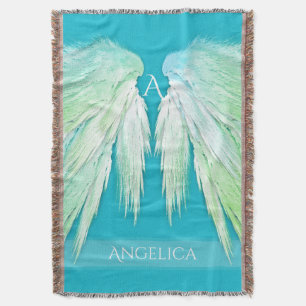 Couverture ANGEL WINGS Monogramme Nom Fresh Ombre