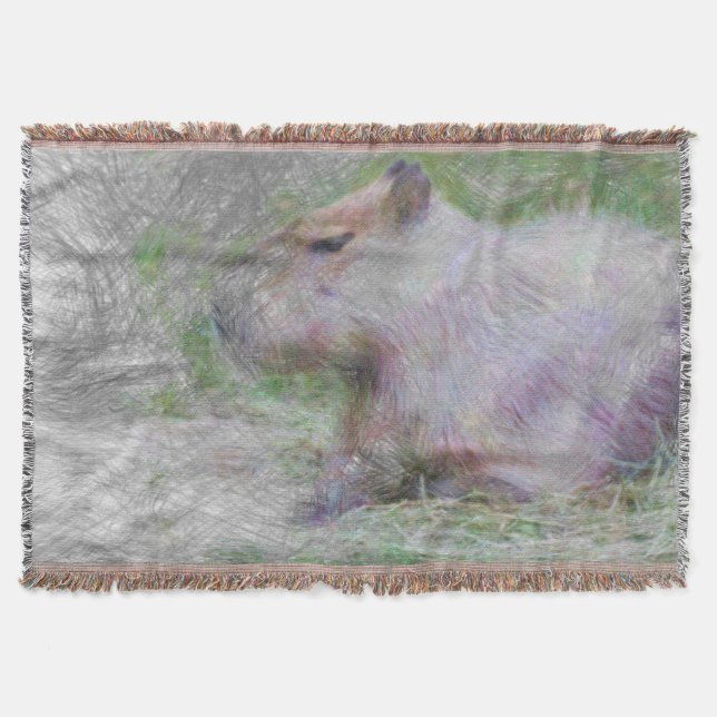 Couverture animal artistique capybara (Devant)