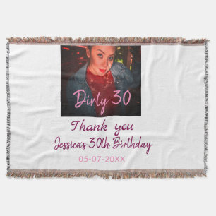 Couverture Anniversaire Dirty 30 ajouter nom rose ajouter pho