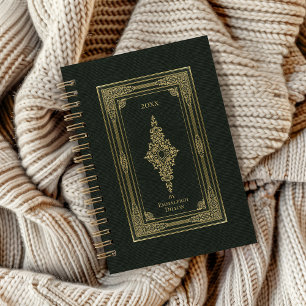 Couverture annuelle Vintage Élégante Livre Vert Ol