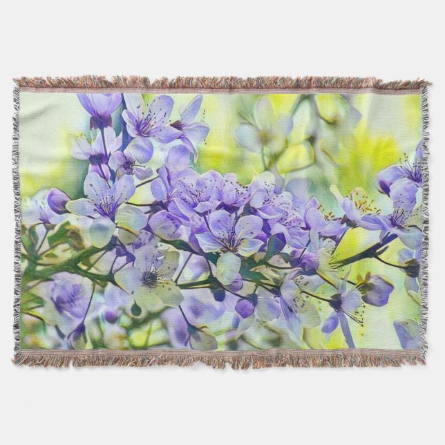 Couverture Aquarelle blanche moderne bleu vert cerisier (Devant)