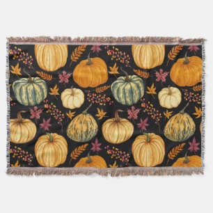 Couverture Aquarelle Citrouilles : Automne Motif sans couture