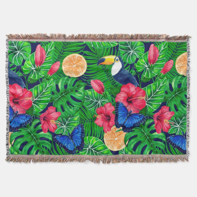 Couverture Aquarelle de jardin toucan et tropical (Devant)