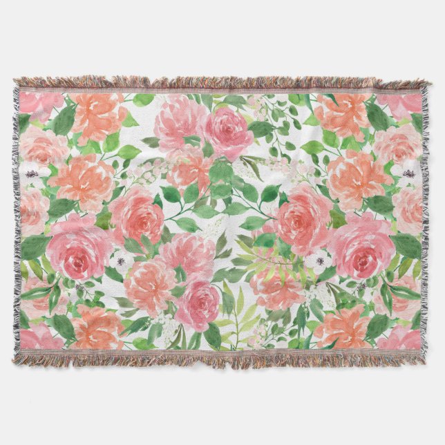 Couverture aquarelle ferme jardin rose (Devant)