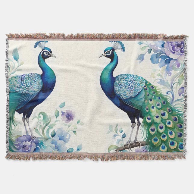 Couverture Aquarelle florale Peacock (Devant)