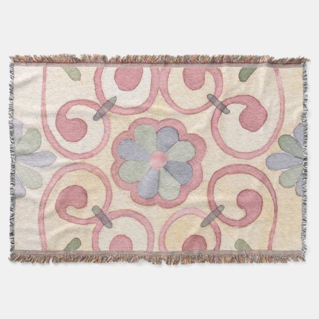 Couverture Aquarelle italienne espagnole Majolica rose (Devant)
