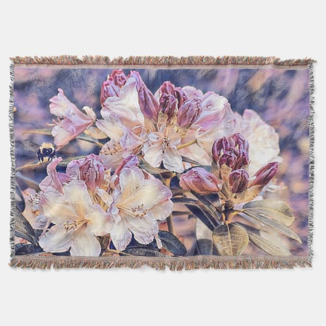 Couverture Aquarelle peinture bleu azéa fleurs fleurissent (Devant)
