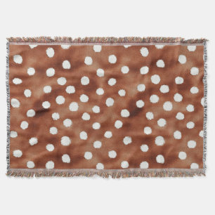 Couverture Aquarelle Pointe Polka dans Café Brown et blanc